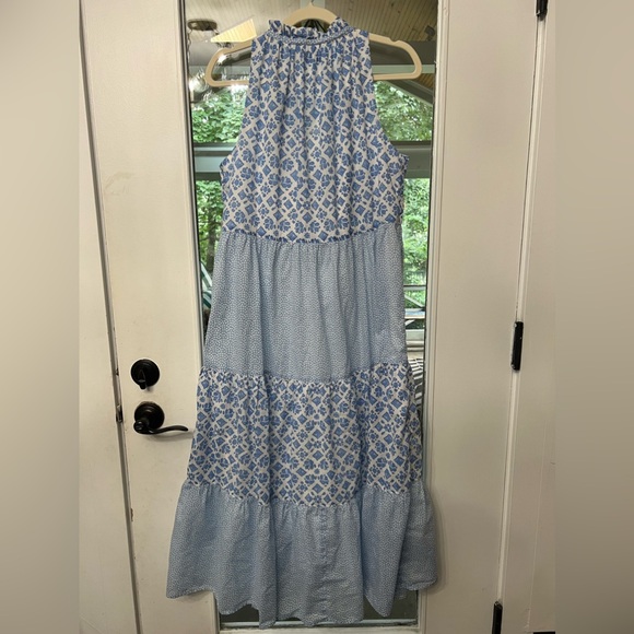 💙👗VINEYARD VINES👗💙 DIAMOND TIERED MIDI DRESS IN DIAMOND MARSHMALLOW SIZE M - Picture 4 of 5